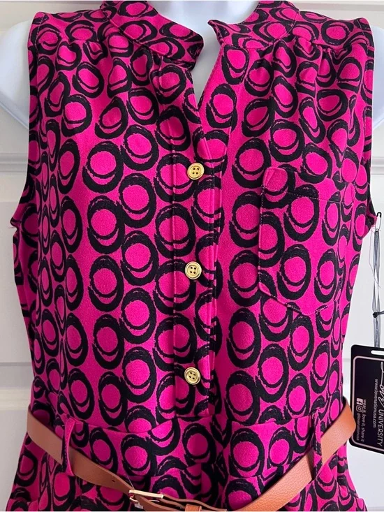 LOVE UNIVERSITY Romper Hot Pink Pockets Sz Large NWT - Picture 3 of 8